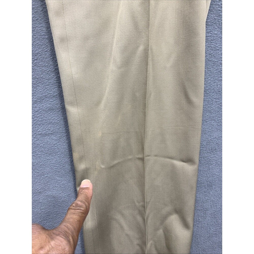 Brooks Brothers Mens Dress Pants Pleated Cuffed Beige Dry Clean Only Size 36X30 - Picture 13 of 16